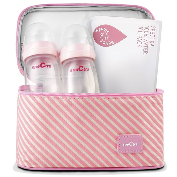 Hielera para Leche Materna Spectra, Incluye 1 Bolsa Térmica de Almacenamiento de Leche, 2 Botellas de 160 ml, 1 Elemento Refrigerante