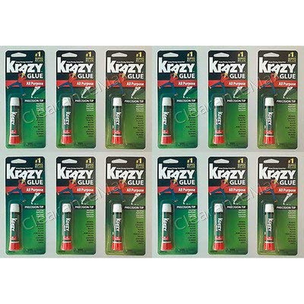 Glue Krazy Glue KG585, tubo transparente de uso instantáneo de 2 ml, paquete de 12