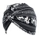 thumbnail image 3 of Turbante de suave Cubierta para cabeza con pliegues Gorros para el cabello Sombrero para cabeza Gorro Hijib negro Sunnimix Turbante de algodón con estampado floral, 3 of 5