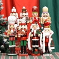 thumbnail image 4 of Cascanueces de madera, soldado de nogal, decoración de Navidad, adorno de escritorio, figura de exhibición, marioneta artesanal, Dol, 36cm, 4 of 5