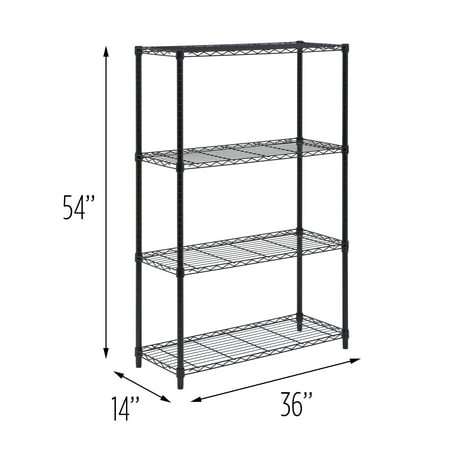 Honey Can Do 4-Tier Adjustable Shelving Unit with 250-lb Shelf Capacity
