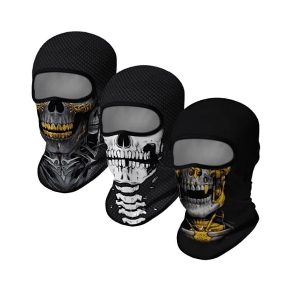 3pzs Pasamontañas Calaveras Protección Sol Para Halloween Malubero Negro