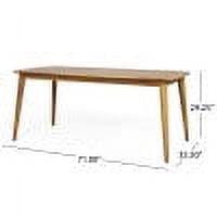 Outdoor Dining Table, Standard Acacia Wood Frame Household Table for Patio Garden, Teak