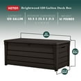 thumbnail image 2 of Keter Brightwood 120gal Weatherproof Resin Patio Deck Storage Box Bench, Brown, 2 of 11