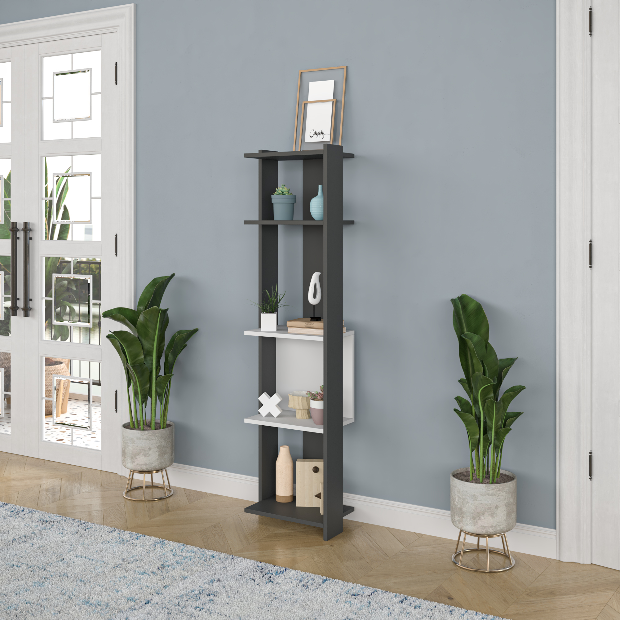 Ada Home Decor Abis Narrow Modern Bookcase