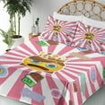 thumbnail image 3 of Ambesonne Emoji Fitted & Top Sheet Set with Sham, Pop Drama Queen Character, Pink Multicolor, 3 of 5