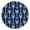 Navy Arrow, variant on Vibrant Boho Pattern Tablecloth with Stretch Fit Design for 34 Inch Square Indoor Outdoor Table Protection