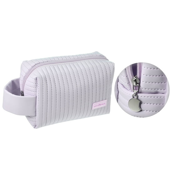 Vocoste Faux Leather Makeup Bag Large Makeup Bag Make Up Brush Organizer Bag Toiletry Bag for Women Purple