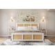 thumbnail image 3 of Cama matrimonial de ratán con cabecera – Estructura boho blanca, soporte robusto de lamas metálicas – Sin base, diseño silencioso – Para dormitorio – Color White Q, 3 of 7