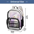 thumbnail image 4 of Large Clear PVC Backpack Heavy Duty See Through Backpack for Adults Work Travel, Purple Lamb Printed 12L, 4 of 8