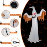 12ft 4pcs LED Lights Giant Scary Ghost Flames And Flashing Red Eyes Inflatable Halloween Decoration