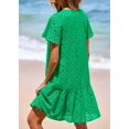thumbnail image 2 of Vestido de verano KIRUNDO 2025 con botones y cuello en V, encaje verde S, 2 of 7