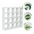 thumbnail image 3 of Furinno Cubicle Extra Thick Frame Decorative Cube Storage Organizer, 16-Cube, White, 3 of 8