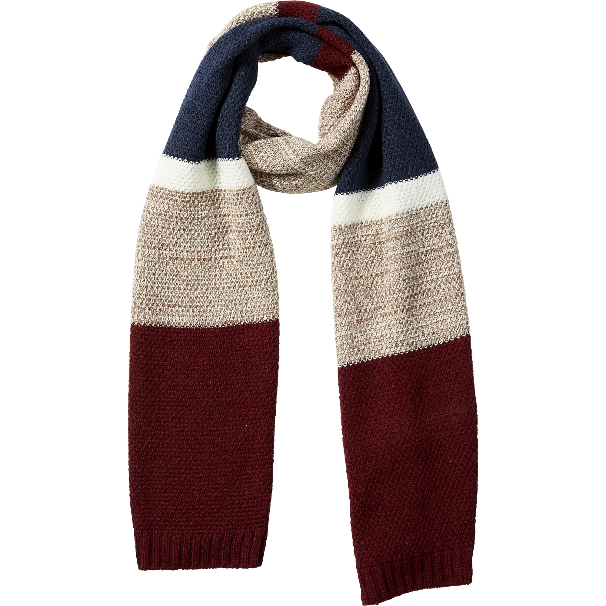 Tickled Pink Navy Willa Colorblock Cableknit Scarf - Walmart.com