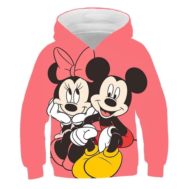 Sudaderas con capucha de Mickey Mouse para niñas, ropa de manga larga, Tops con capucha de la serie Disney para primavera y otoño, ropa de 1 a 14 años, 5T Gao Jinjia LED