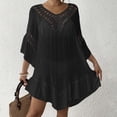 thumbnail image 4 of zaveiop Womens Swimsuits Cover ups Crochet Chiffon Beach Cover Bathing Suit Bikini Wear Coverups Dress (Black, One Size), 4 of 7