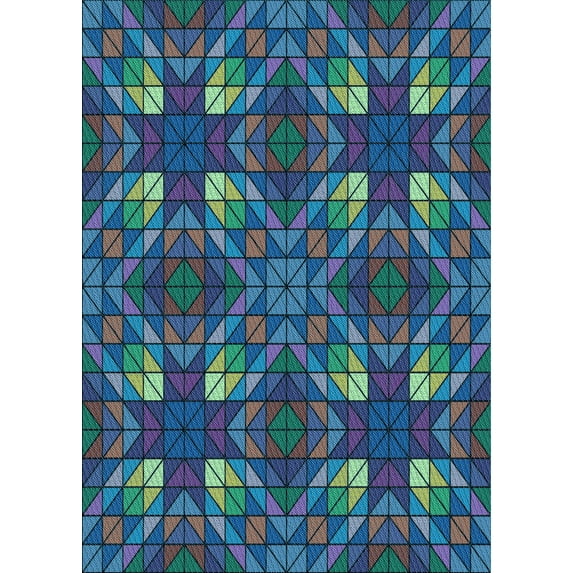 Ahgly Company Machine Washable Indoor Rectangle Transitional Blue Area Rugs, 4' x 6'