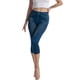 thumbnail image 1 of Leggings de compras europeos y americanos Leggings elásticos ajustados con estampado de mezclilla de imitación Leggings recortados para mujer, 1 of 6
