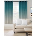 thumbnail image 2 of Teal Blue Ombre Blackout Curtains, Light Blocking Print Window Curtains, Contemporary Gradient Abstract Art Thermal Insulated Window Drapes for Living Room Kitchen Cafe 2 Panels, 55"W x 39"L, 2 of 9