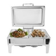 thumbnail image 4 of Alcohol Heated Catering Food Warmer, Rectangular Visible Restaurant Straight Legs Warmer,  Chafing Dish Buffet Set with Lid for Cooking, 4 of 7