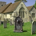 thumbnail image 7 of Yashow Elite Dark Gray Plastic Halloween Tombstone Garden Sign Weatherproof Cemetery Scene Lawn Decoration for outdoor courtyard party, 16 inch, 1-pack, 7 of 7