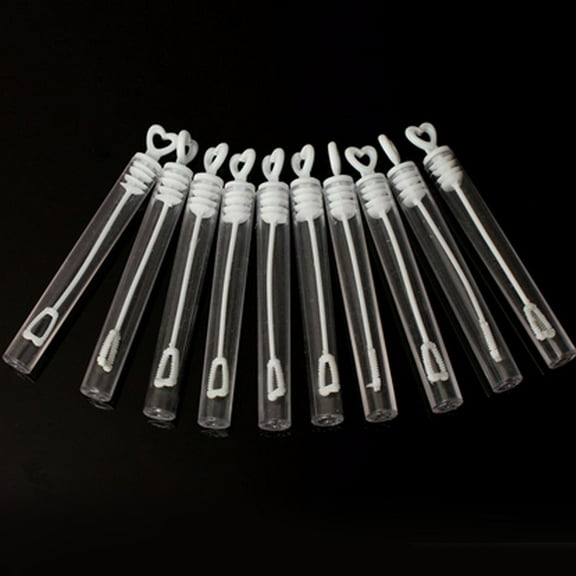 MLINS 96pcs Wedding Bubble Wand Heart Tube Bubble Stick Party Favours Table Decoration Party Accessories without Liquid