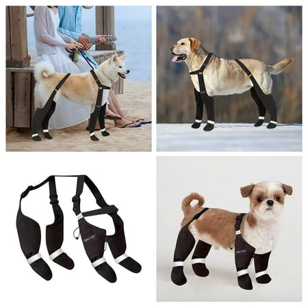 JELSUBI Dog Suspender Booties  Dog Paw Boot Leggings Anti-Slip  Canada Pooch Dog Shoes Waterproof  Adjustable Suspender Boots for Dogs Winter Snow Rain Hiking Paws Protector