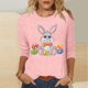 thumbnail image 5 of Camisetas Casuales de las Mujeres Impresas 3/4 Manga Cuello Redondo Blusa, Moda Ligera Superior para el Hogar Y el Uso Diario, Cómoda Imitación de la Tela Del Estante, 5 of 8
