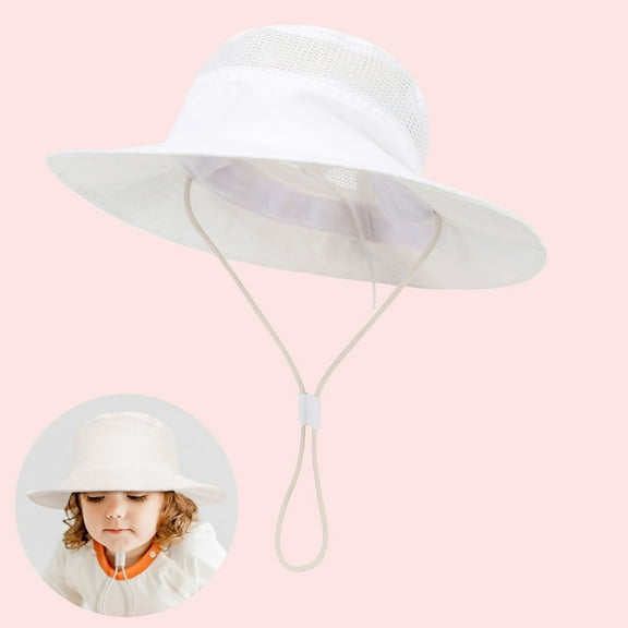 hengsof Unisex Baby Sun Hat with UPF 50  Outdoor Adjustable Beach Hat,Baby Girl Wide Brim Bucket Hats for Infant Toddler Little Boy