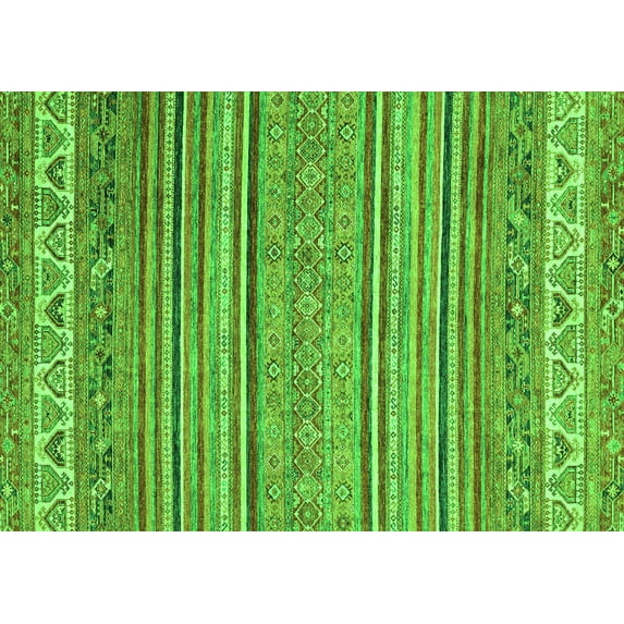 Ahgly Company Indoor Rectangle Abstract Green Modern Area Rugs, 7' x 10'