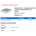 thumbnail image 2 of Cabin Air Filter 1 - Compatible with 2013 - 2018 Lexus ES300h Base 2.5L 4-Cylinder - Autopart Premium, 2 of 2