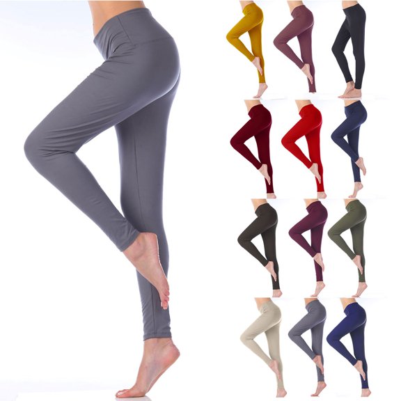 Eryao Running Leggings for Women High Waisted Tummy Control Yoga Pants Butt Lift Athletic Workout Tight Pants,Black M