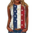 thumbnail image 2 of Jsaierl Womens 4th of July Tank Tops Plus Size Patriotic Red White and Blue Graphic Tees Elegant Sleeveless T Shirts Camisole Soft Crew Neck Tanks S-XXXXXL, 2 of 4