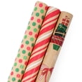 thumbnail image 1 of Juego de papel de regalo LAribons Kraft Christmas, 3 rollos, 1 of 7