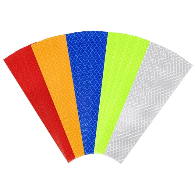 20pcs Calcomanías Reflectantes 1" x 5.9" Cinta Adhesiva Reflectante de Alta Visibilidad de Grado Diamante Impermeable para Bicicleta, Automóvil, Motocicleta, Remolque, Casco, Buzón Multicolor