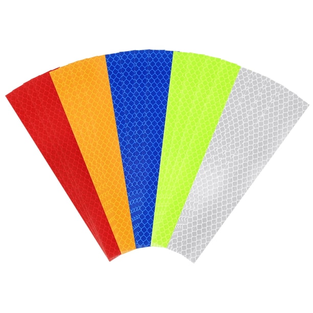 20pcs Calcomanías Reflectantes 1" x 5.9" Cinta Adhesiva Reflectante de Alta Visibilidad de Grado Diamante Impermeable para Bicicleta, Automóvil, Motocicleta, Remolque, Casco, Buzón Multicolor