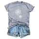 thumbnail image 2 of Blusas de Manga Corta para las Mujeres Divertida Impresión Cuello Redondo Camiseta Vintage, Blusas de Primavera para las Mujeres, 2 of 5