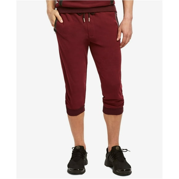 2(X)IST Mens Cropped Casual Jogger Pants, Red, Large