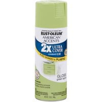 2-Pack Value - Rust-oleum american accents ultra cover 2x satin green apple spray paint and primer in 1, 12