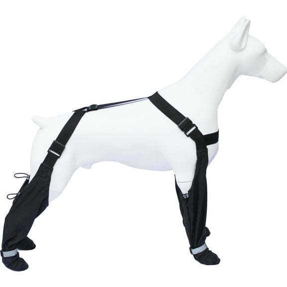 Dog Suspender Booties, Dog Paw Boot Leggings Anti-Slip, Dog Snow Pants with Attached Boots Waterproof, Adjustable Suspender Boots for Dogs Winter Snow Rain Hiking Paws Protector