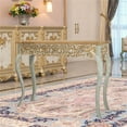 thumbnail image 3 of Vintage Rustic Wooden Console Table with Carved Details, 49.21" Long, Distressed Finish, 1pc, 3 of 5