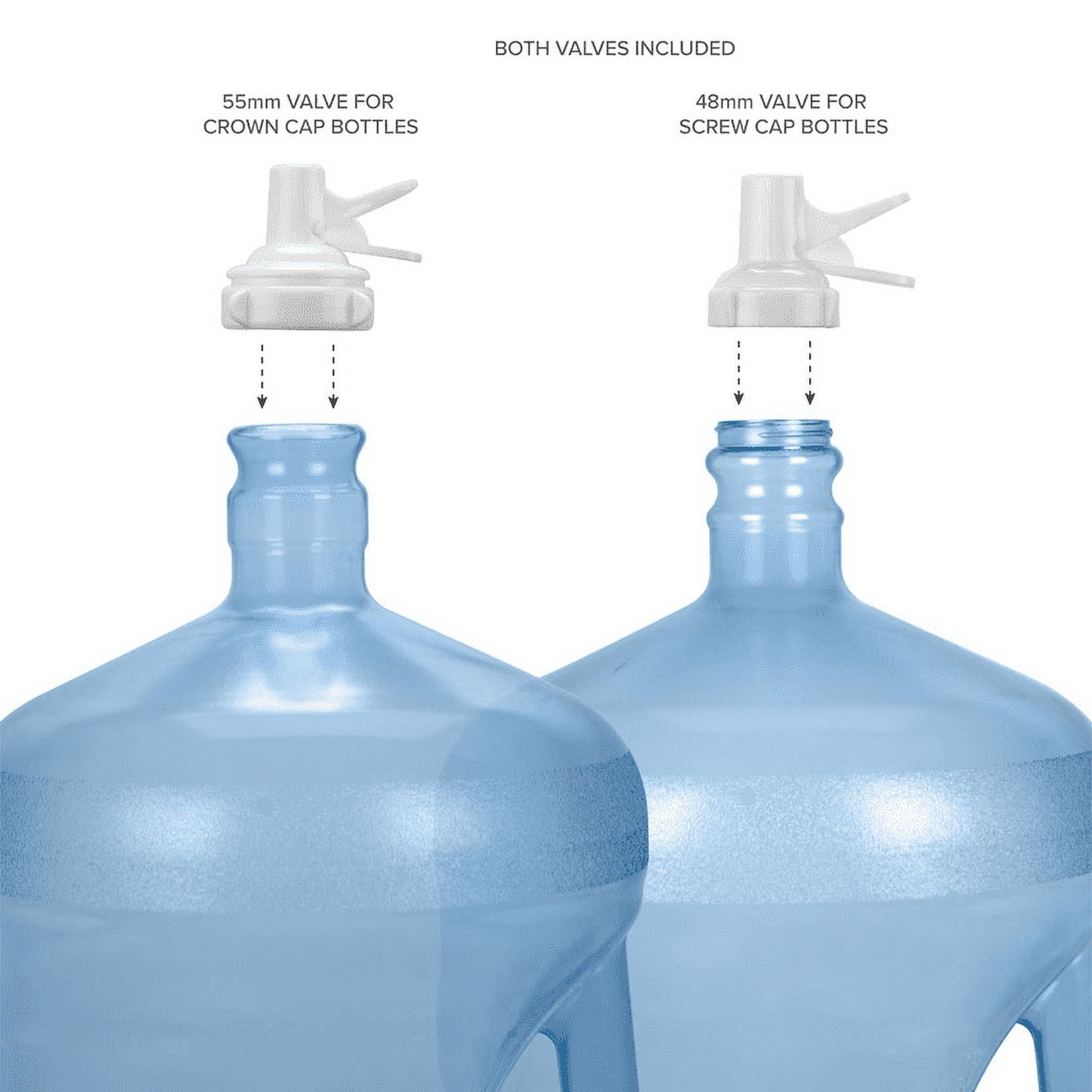 Brio Stainless Steel 5 Gallon Water Jug Stand and 2 Dispenser Valves, Water Stand and Water Spout