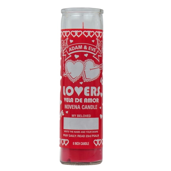 Prayer Candle Sacred Loved Red 8 inch - Long-Lasting Burn for Religious Ceremonies