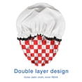 thumbnail image 4 of Shower Caps,Red and Black Checkered Pattern Waterproof Shower Cap for Women 4 Pieces,Double Reusable Hair Cover for Shower PEVA Elastic Stretch Hem, 4 of 7