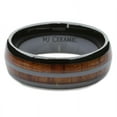 thumbnail image 2 of Metals Jewelry Men's / Women's Black Ceramic 8mm Wedding Band 2 Natural Koa Wood Inlays Comfort Fit Ring Size 8.5, 2 of 4
