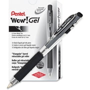 Wow! Gel Retractable Gel Pen, (0.7mm) Medium Line, Black Ink