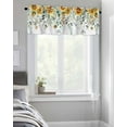 thumbnail image 4 of Summer Yellow Sunflower Floral Window Valances for Kitchen,Rod Pocket Valance Privacy Small Curtain,Green Eucalyptus Leaf Botanical Window Treatment Drapes for Bedroom Laundry Room Farmhouse Home, 4 of 8