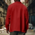 thumbnail image 4 of LISTHA Men's Casual Flap Pocket Button Front Long Sleeve Jackets Wine 2XL, 4 of 6