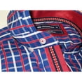 thumbnail image 4 of Men Oscar Banks Turkey Shirt All Egyptian Cotton Wrinkle less 5844-08 navy red, 4 of 7