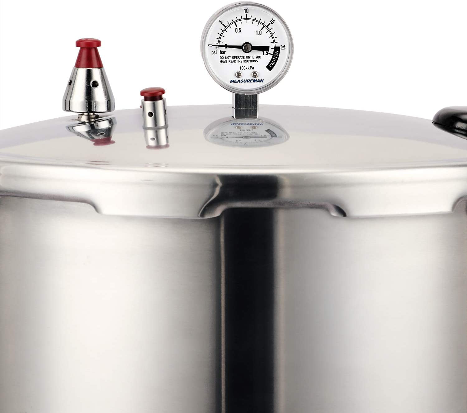 Steam Pressure Gauge Washer and Nut Measureman Stainless Steel Pressure Cooker Gauge 2 Dial Pressure Canner Gauge Including Gasket Lower Mount 